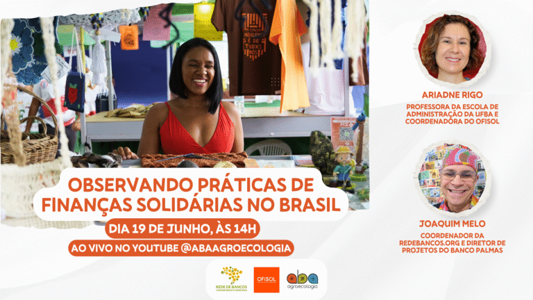 GT Economia Solidária e Agroecologia fará debate sobre Finanças Solidárias ao vivo no YouTube